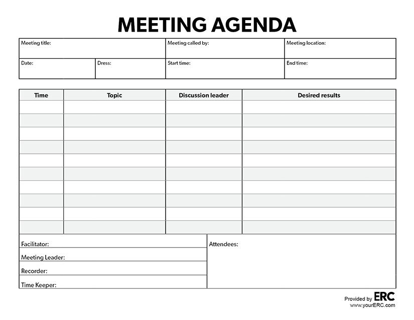 Editable Meeting Agenda