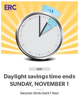 Free Printable Daylight Savings Time Change Poster: November 1, 2015